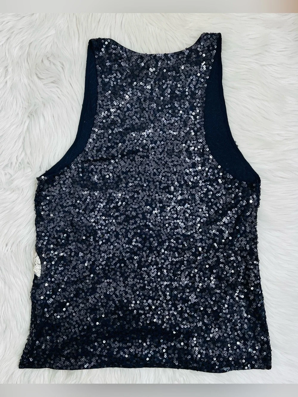 NWOT J Crew Navy Sequin Nautical Anchor Sleeveless Tank Top Sz XL